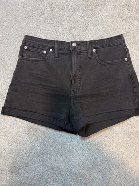 Madewell Black High-Rise Denim Shorts